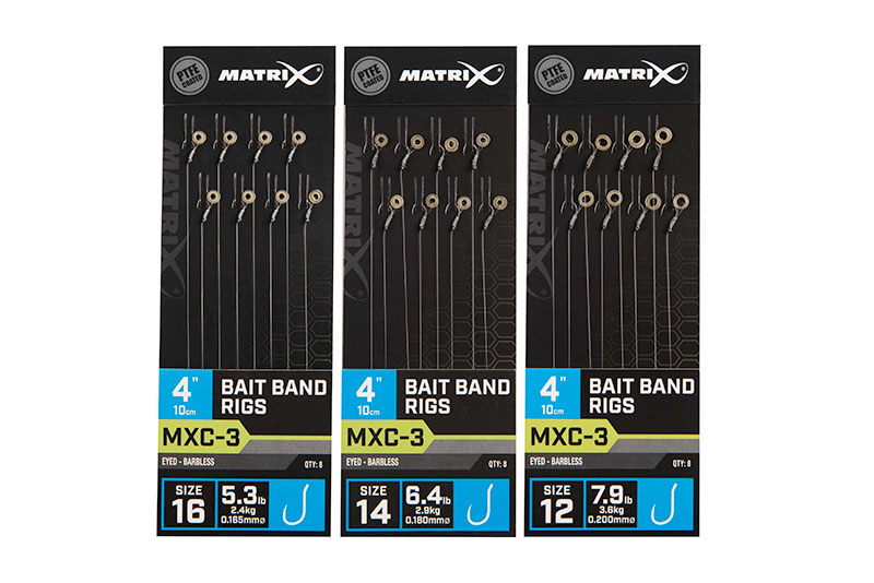 MXC-3 Size 16 Barbless / 0.165mm / 4" (10cm) / Bait Band - 8pcs