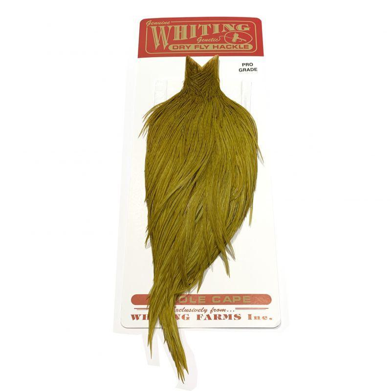 Whiting Bronze 1/2 Saddle White dyed Golden Olive