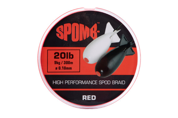 Spomb braid 300m 9kg / 20lb 0.18mm RED