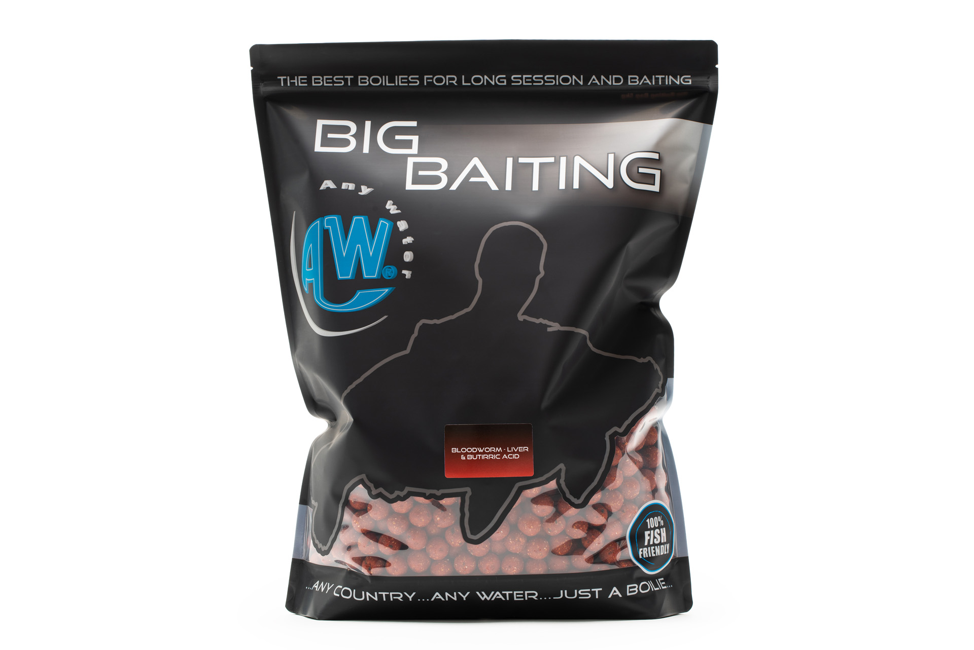 BIG BAITING BOILIES - B.L.B.  (bloodworm - liver & butirric acid) - 25 mm