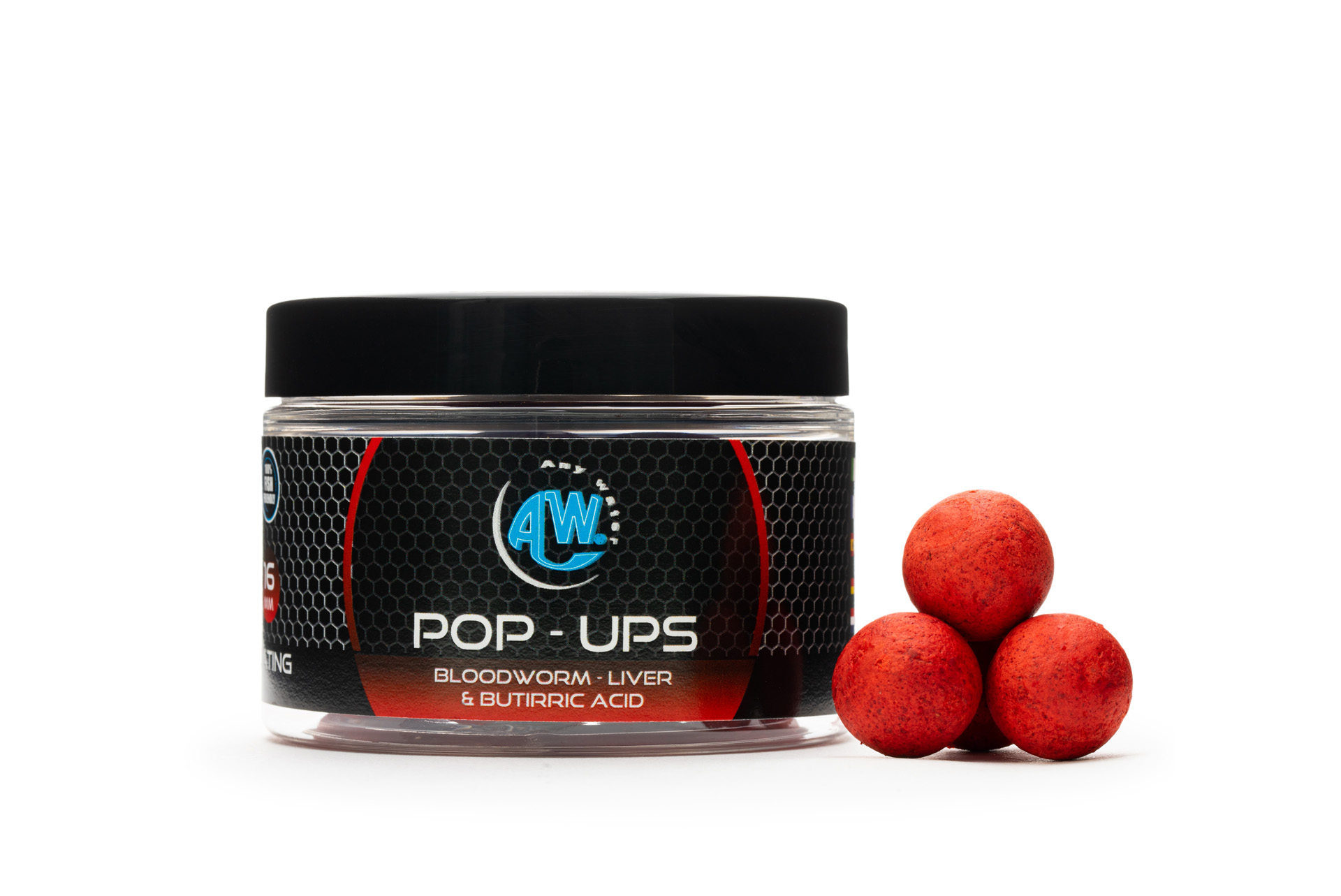 POP UPS BOILIES - B.L.B. (bloodworm - liver & butirric acid) - 16 mm