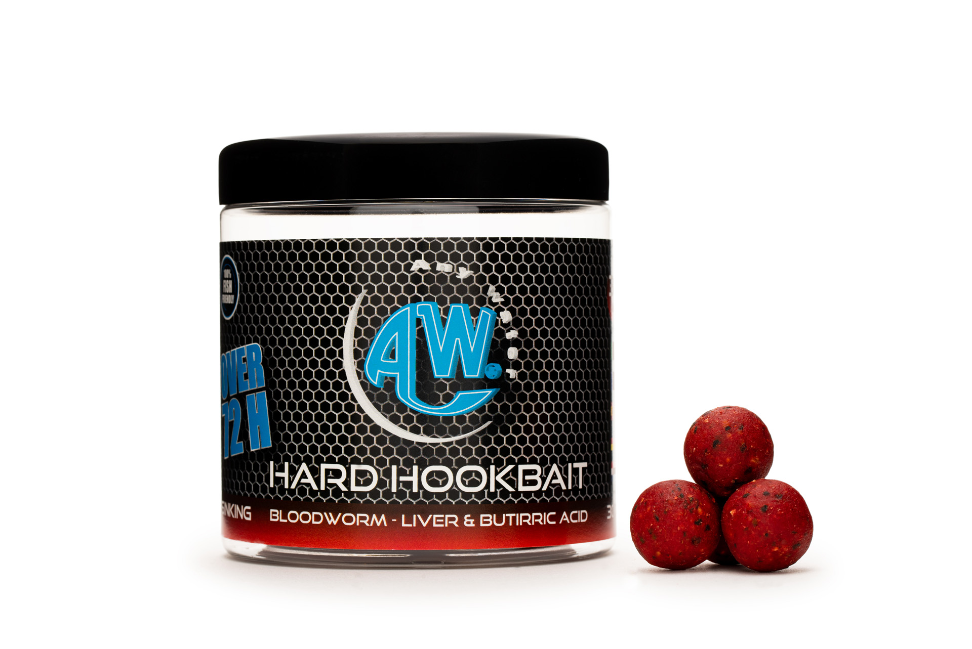 HARD HOOKBAIT BOILIES - B.L.B.   (bloodworm - liver & butirric acid) -25 mm