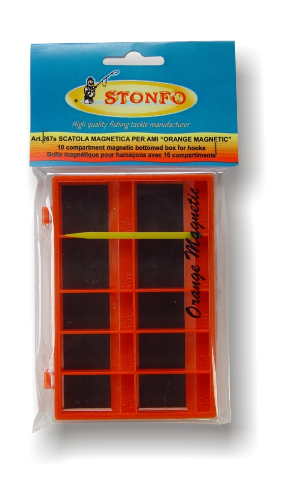 ORANGE MAGNETIC BUSTA DA 1 PEZZO - Magnetic hooks box type orange