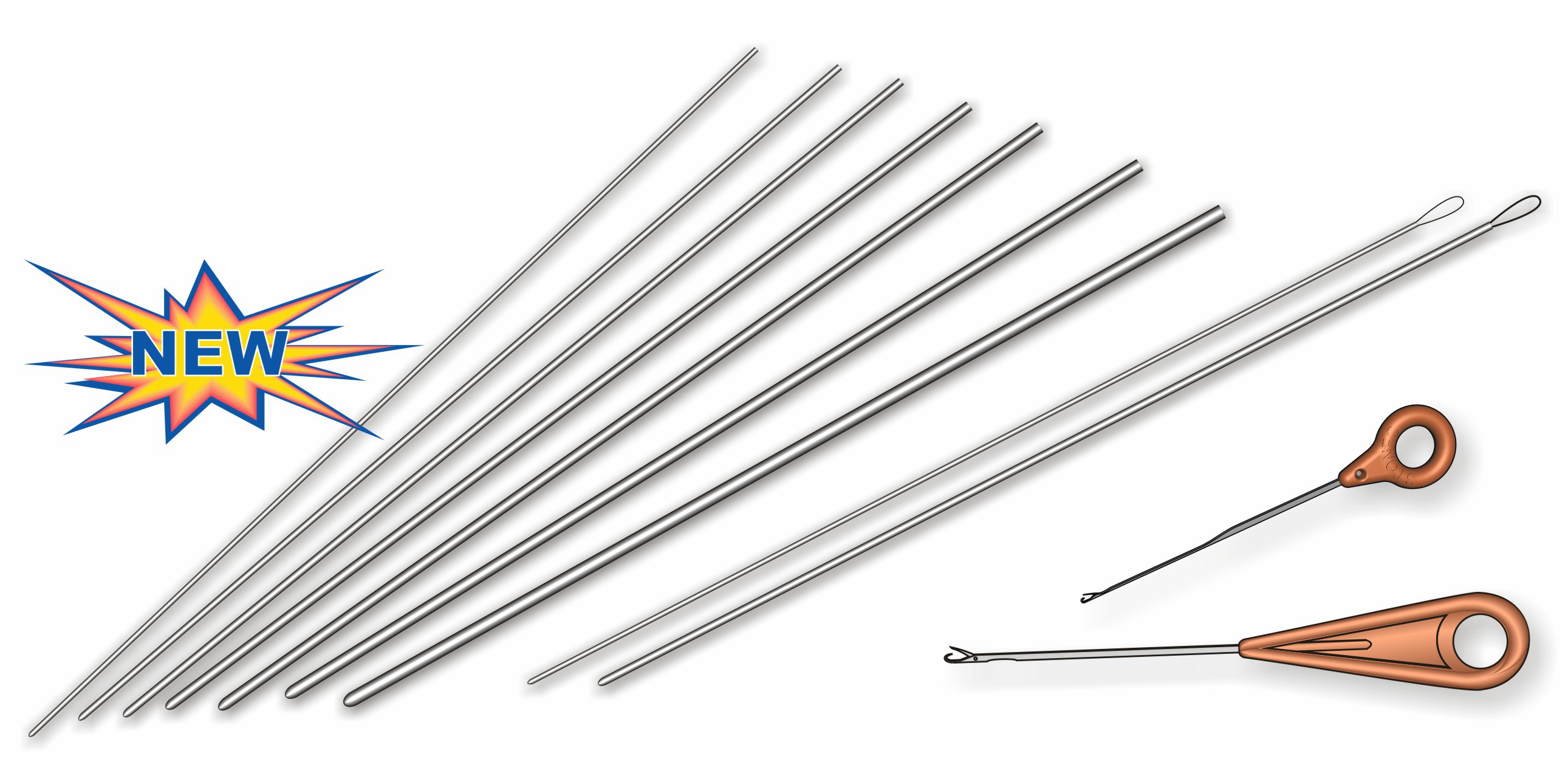 WIND-ON NEEDLES - ( set 7 needles+4 loop needles)