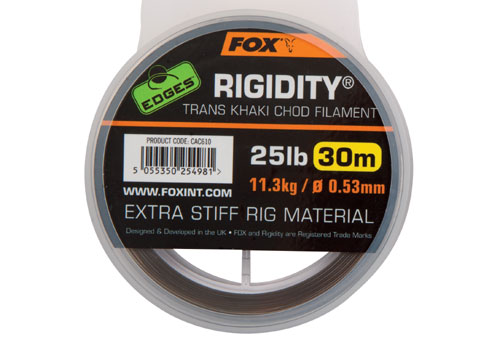 Edges Rigidity Chod filament 0.57mm 30lb x 30m trans khaki