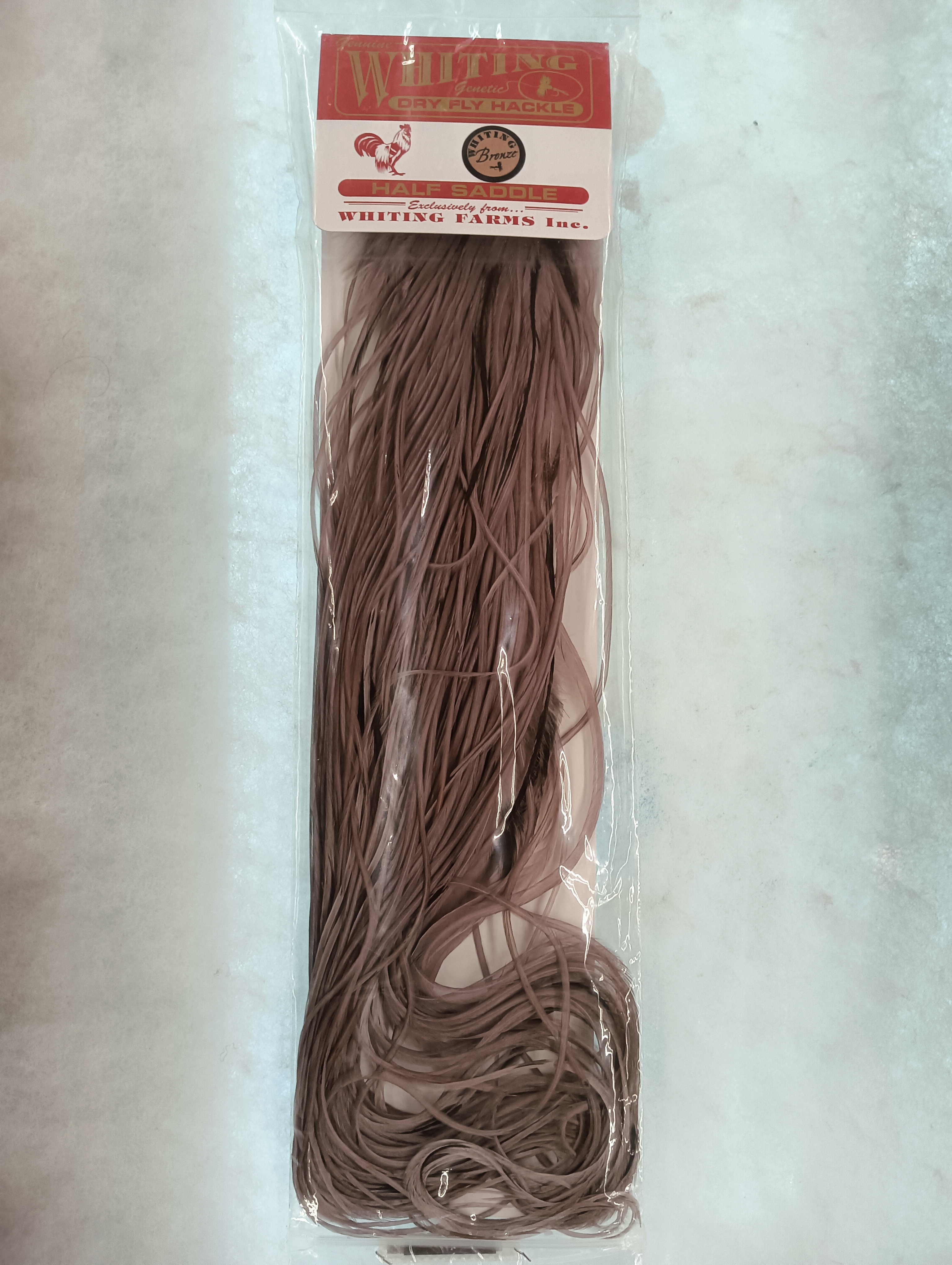 Whiting Bronze 1/2 Saddle White dyed Medium Dun