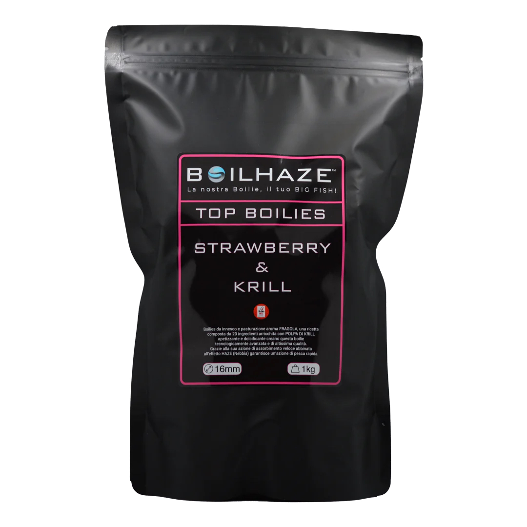 TOP BOILIES STRAWBERRY & KRILL 20mm 500G