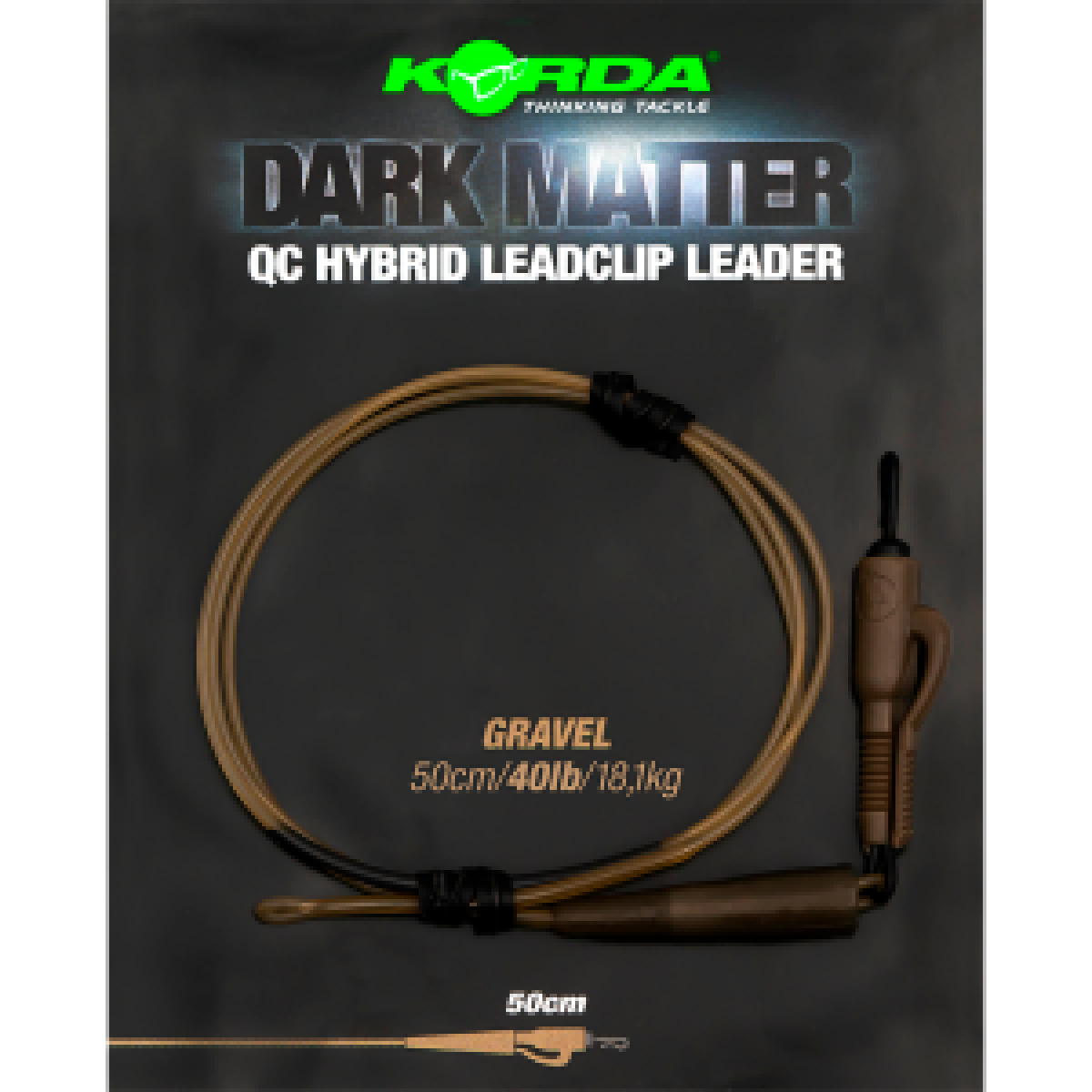Dark Matter Leader QC Hybrid Clip Gravel Gravel 40lb - 1m