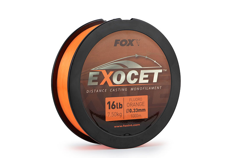 Exocet Fluoro Orange Mono 0.33mm 16lb / 7.5kg (1000m)