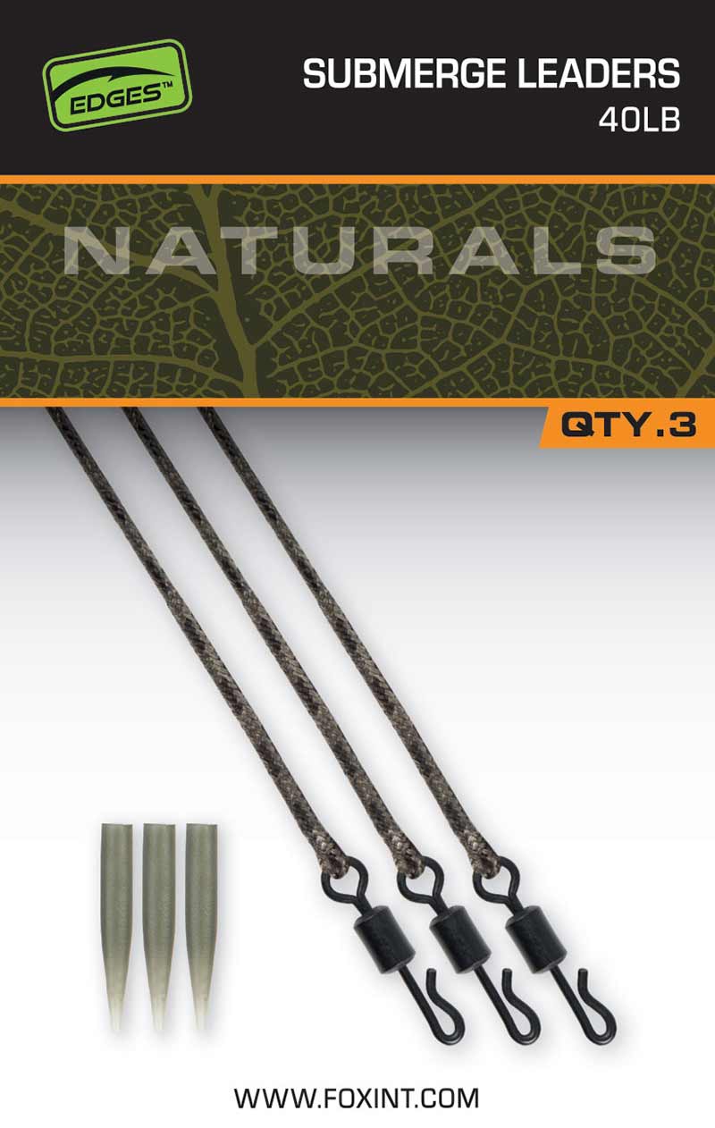 Naturals Submerged Leaders 40lb x 3