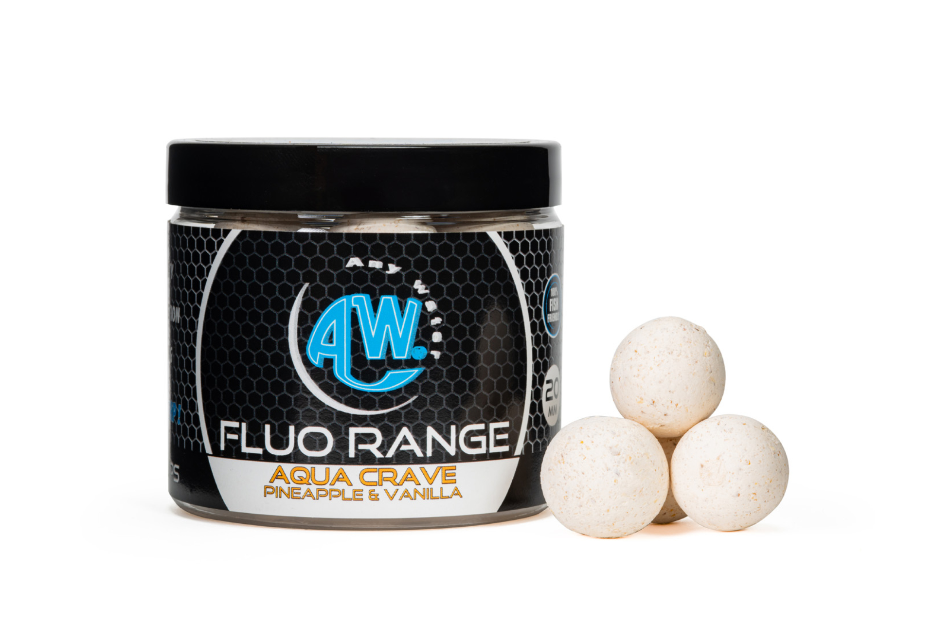 FLUO POP UPS BOILIES - AQUA CRAVE (Pineapple & Vanilla) - 20 mm