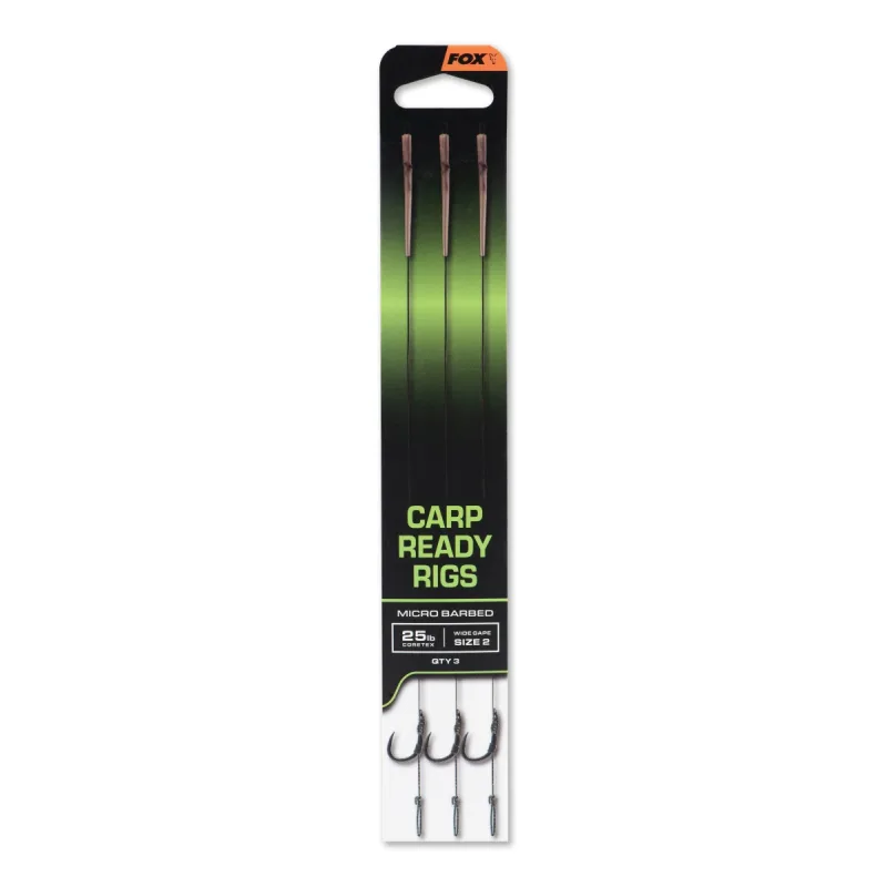 Carp Ready Rigs x 3 - Wide Gape size 2 (25lb)