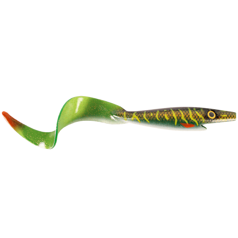 GIANT PIG SHAD TAIL 40 - GREEN MOTOROIL PIKE UV