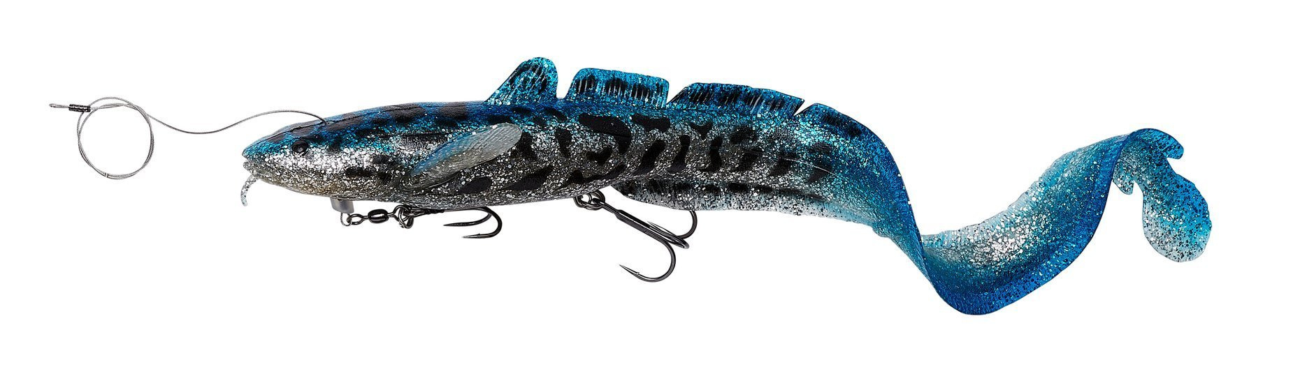 3D LINE BURBOT - 36cm - 216gr - fast sink  - BLUE SILVER UV