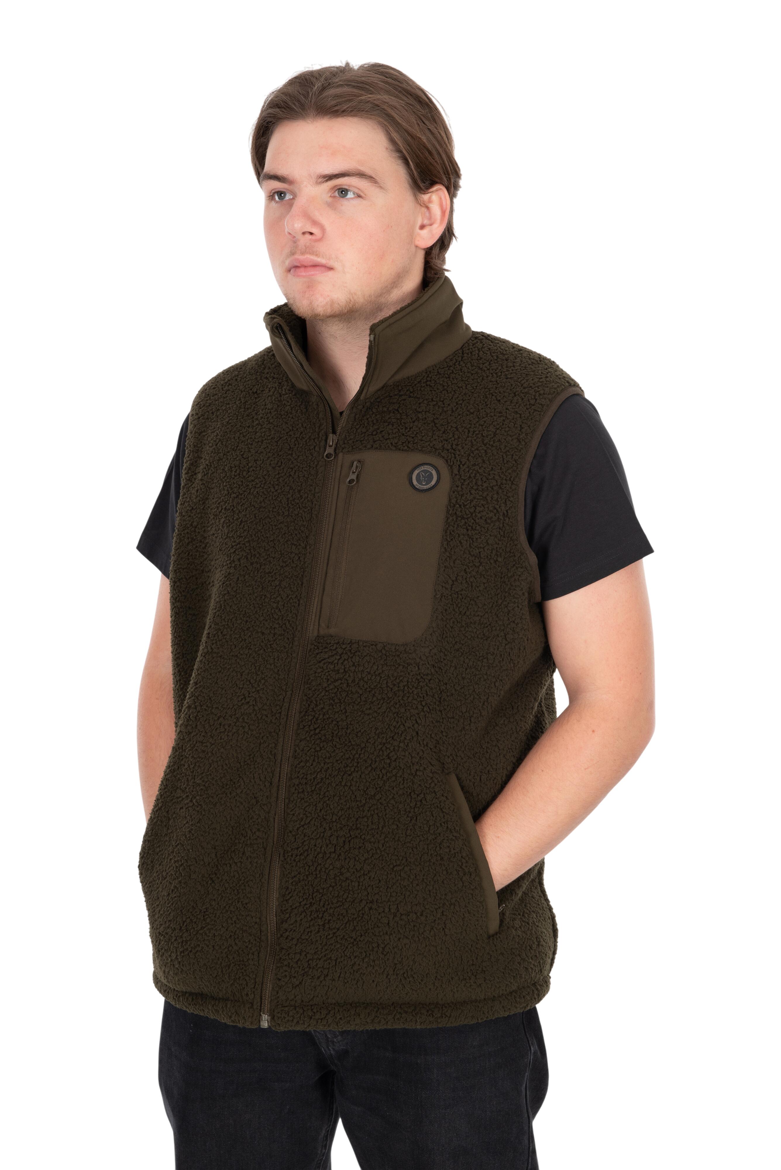 Olive Sherpa Hybrid Gilet L