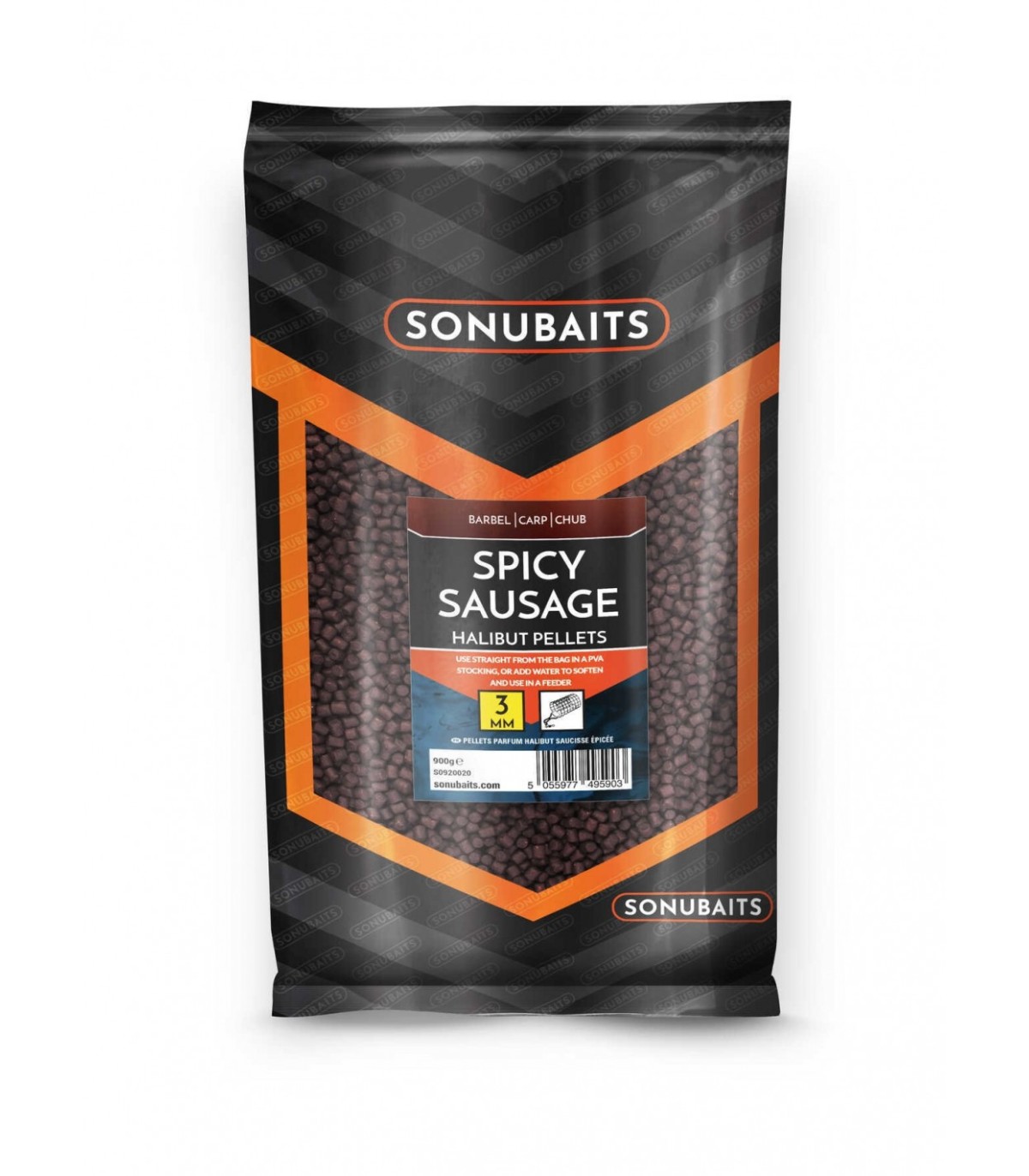 SPICY SAUSAGE HALIBUT PELLETS - 3MM (900gr)
