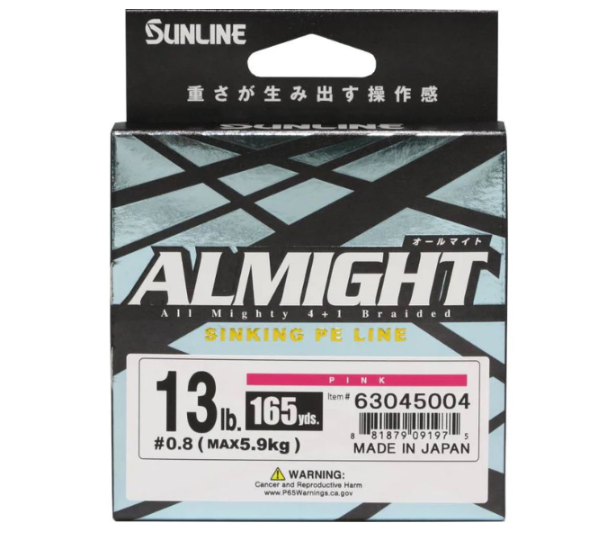 ALMIGHT SINKING PE LINE 0.6 PINK 11 LB