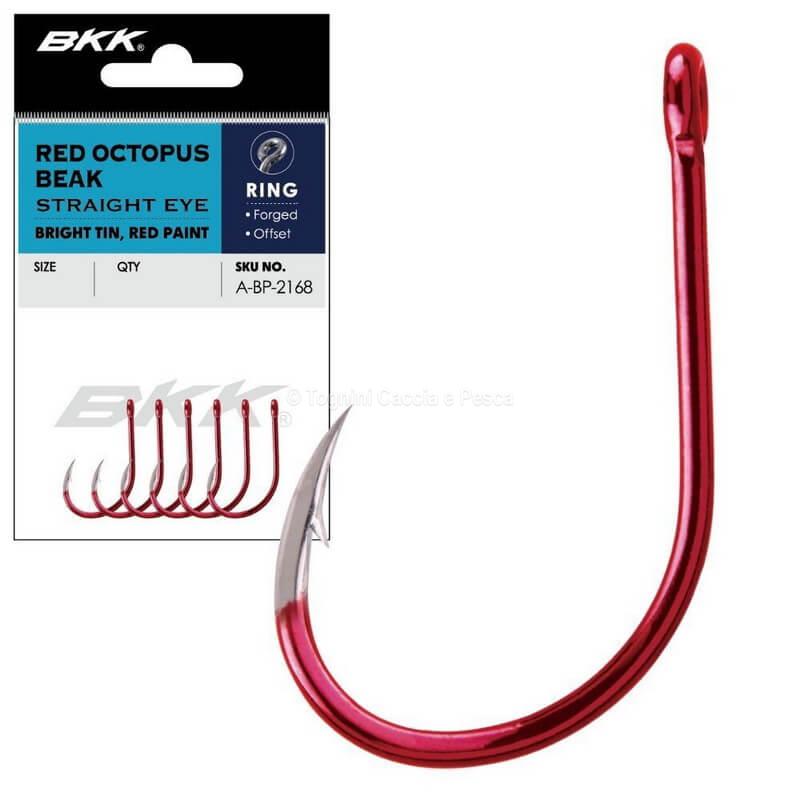RED OCTOPUS BEAK Straight Eye IN-LINE #5/0