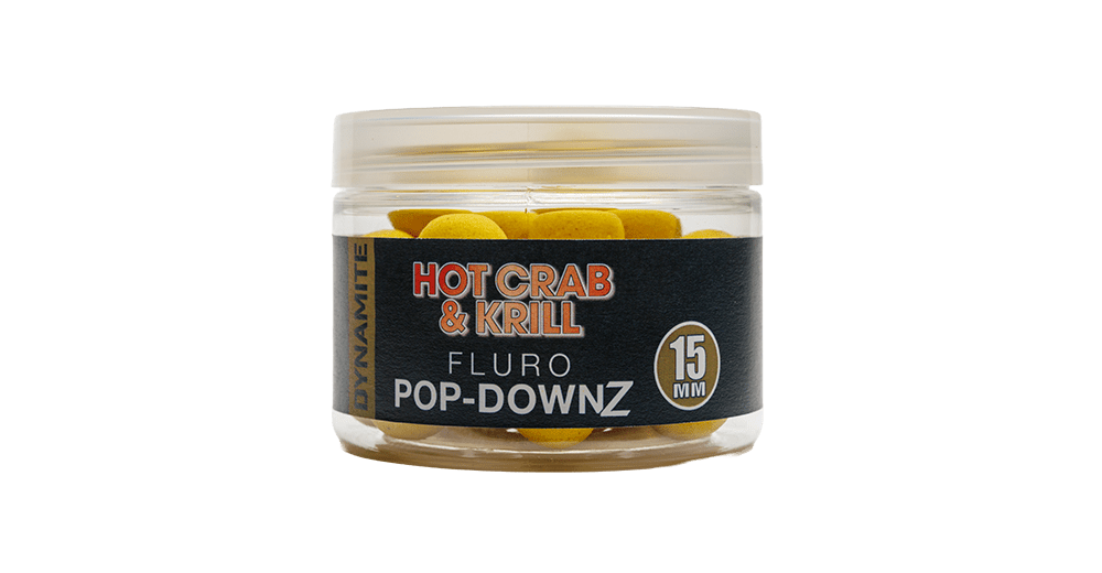 HOT CRAB & KRILL FLURO POP-DOWNZ YELLOW 15MM