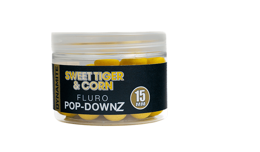 	SWEET TIGER & CORN FLURO POP-DOWNZ YELLOW 15MM