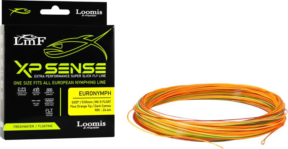 LMF XP SENSE FLY LINE Euro Nymph Dark Camou Fluo Orange