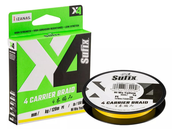 TRECCIA X4 CARRIER BRAID 100m 0.104mm Yellow