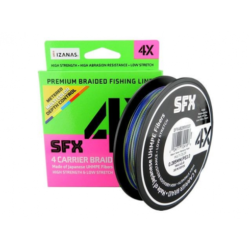 TRECCIA 4X SFX Carrier Braid 300m 0.235mm Multi Color