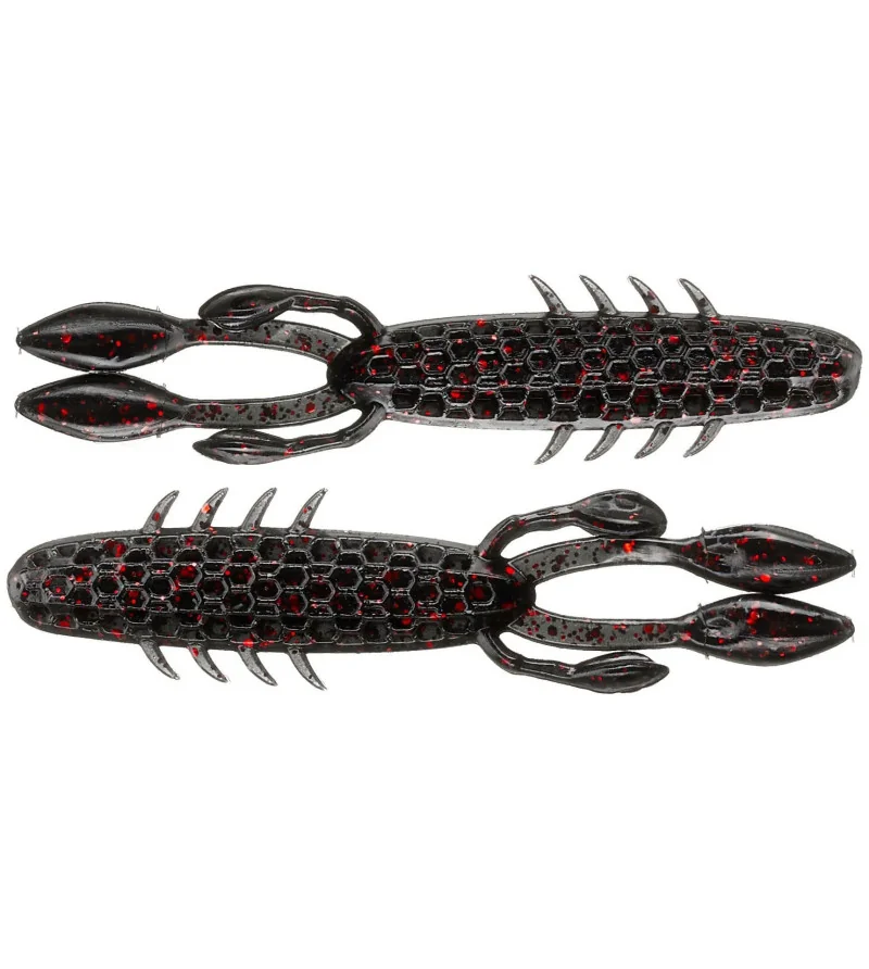 NET BAIT HEXTEC EKO CRAW 3.5" X19679 Black Red Flake