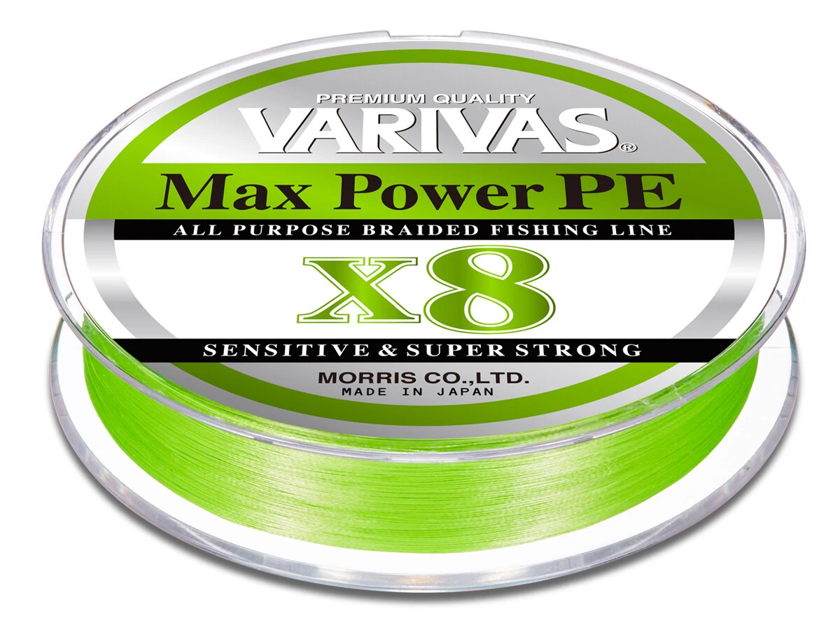 Treccia Varivas Max power PE X8 Lime Green 150mt  28,6lb PE 1,5