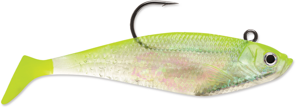 WildEye Swim Shad – the Original – 6” 7/8oz – 15 cm/62gr – SHINER CHARTREUSE SILVER