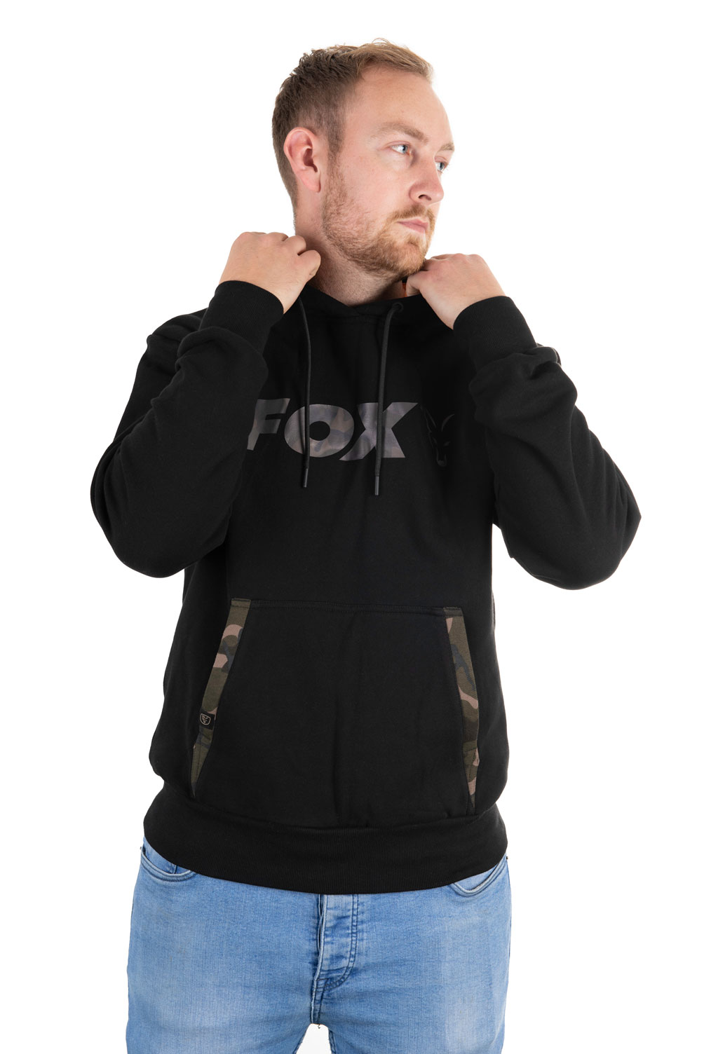 Fox Black / Camo Print Hoody - M