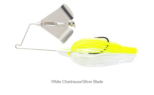 TEE-BONE BUZZBAIT 3/8 SILVER BLADE WHITE CHART 