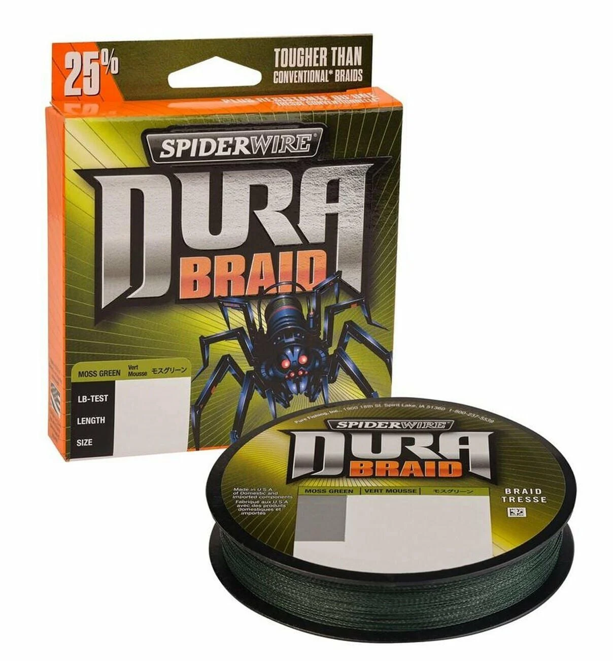 SPIDERWIRE DURA BRAID 0.41mm 275m 42kg Moss Green