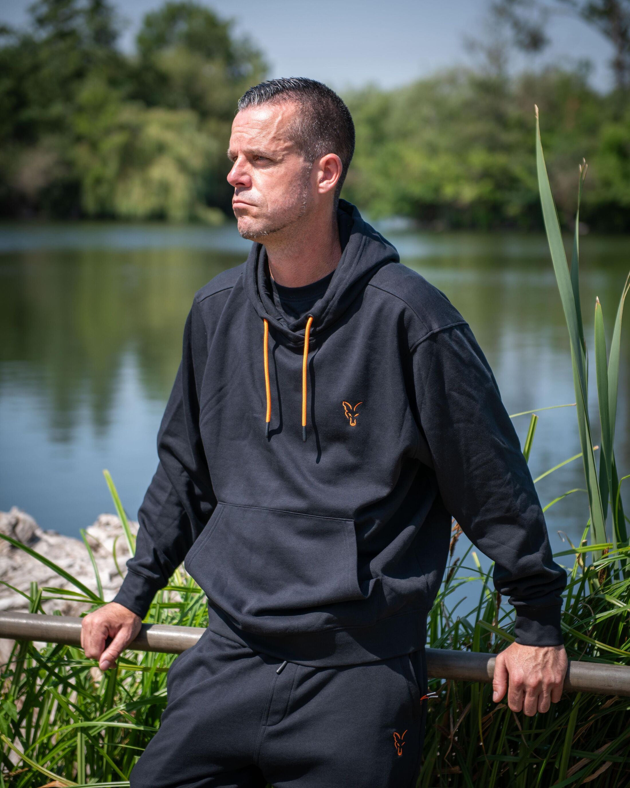 Classic Hoody - Black / Orange - 2XL