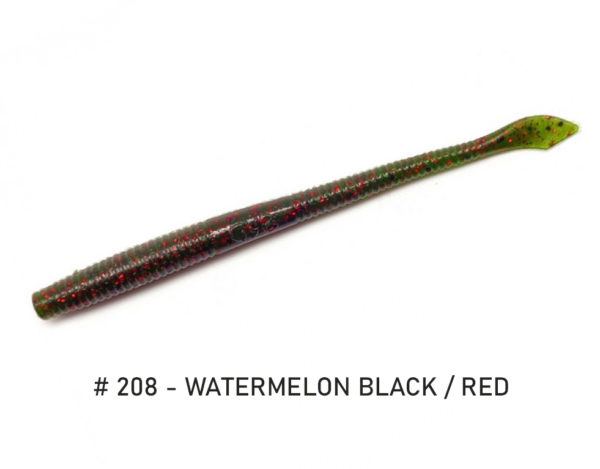 4" KUT TAIL WORM Watermelon Black Red