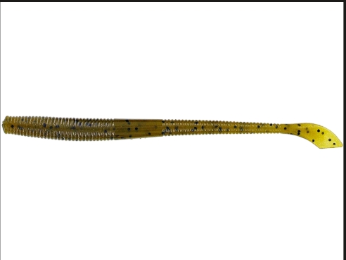 4" KUT TAIL WORM Green Pumpkin Black Flk