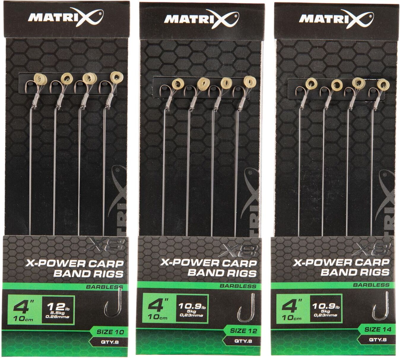 X8 X-Power Carp 10cm Band Rigs Size 12