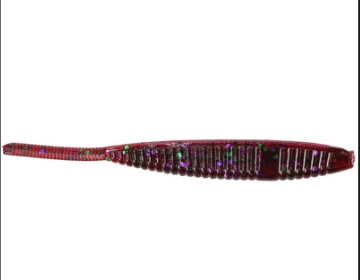 4" SHAD SHAPE WORM GREEN PUMPKIN/LG RED