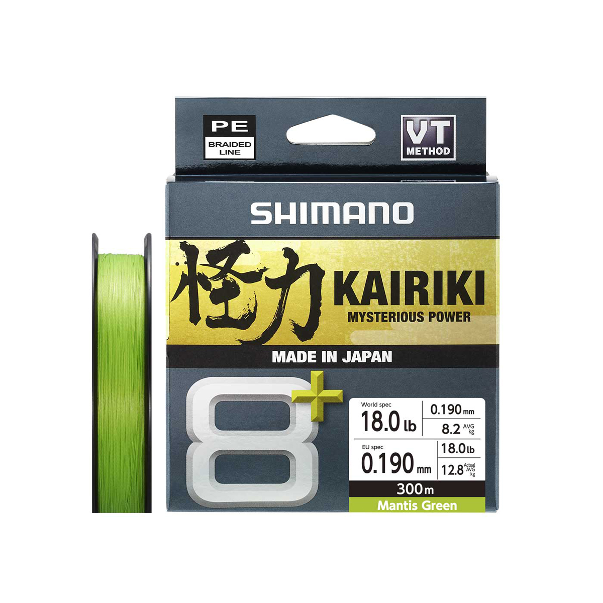Shimano Lenze Kairiki 8+ 300m 0.19mm 13.4kg M. Green