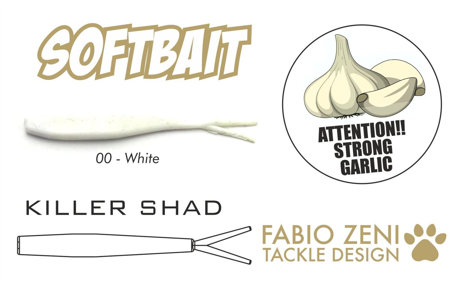 KILLER SHAD GARLIC 2" 00 WHITE 7pc