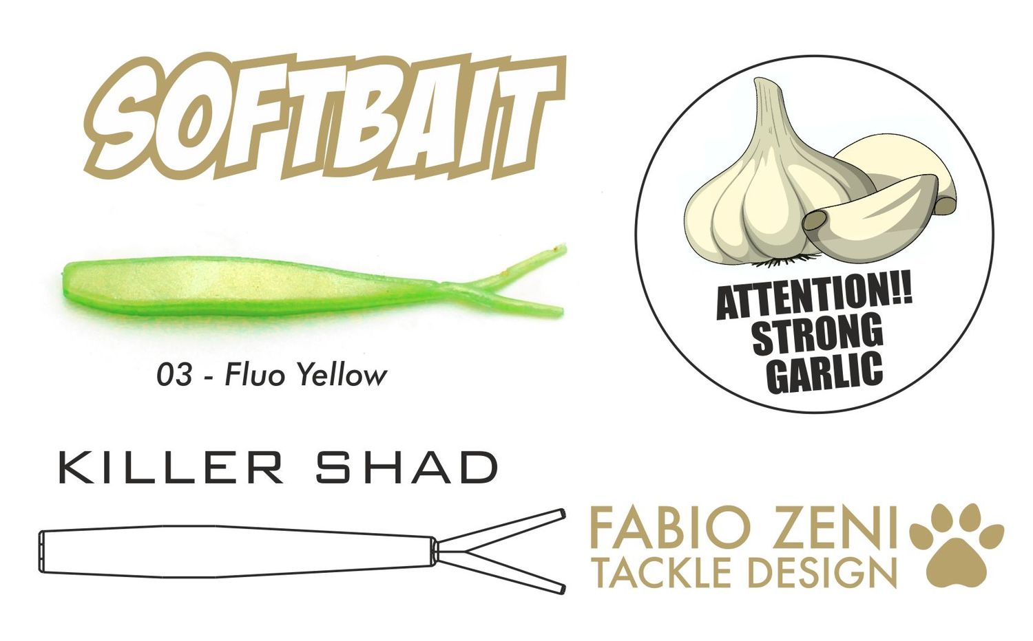 KILLER SHAD GARLIC 2" 03 FLUO YELLOW 7pc