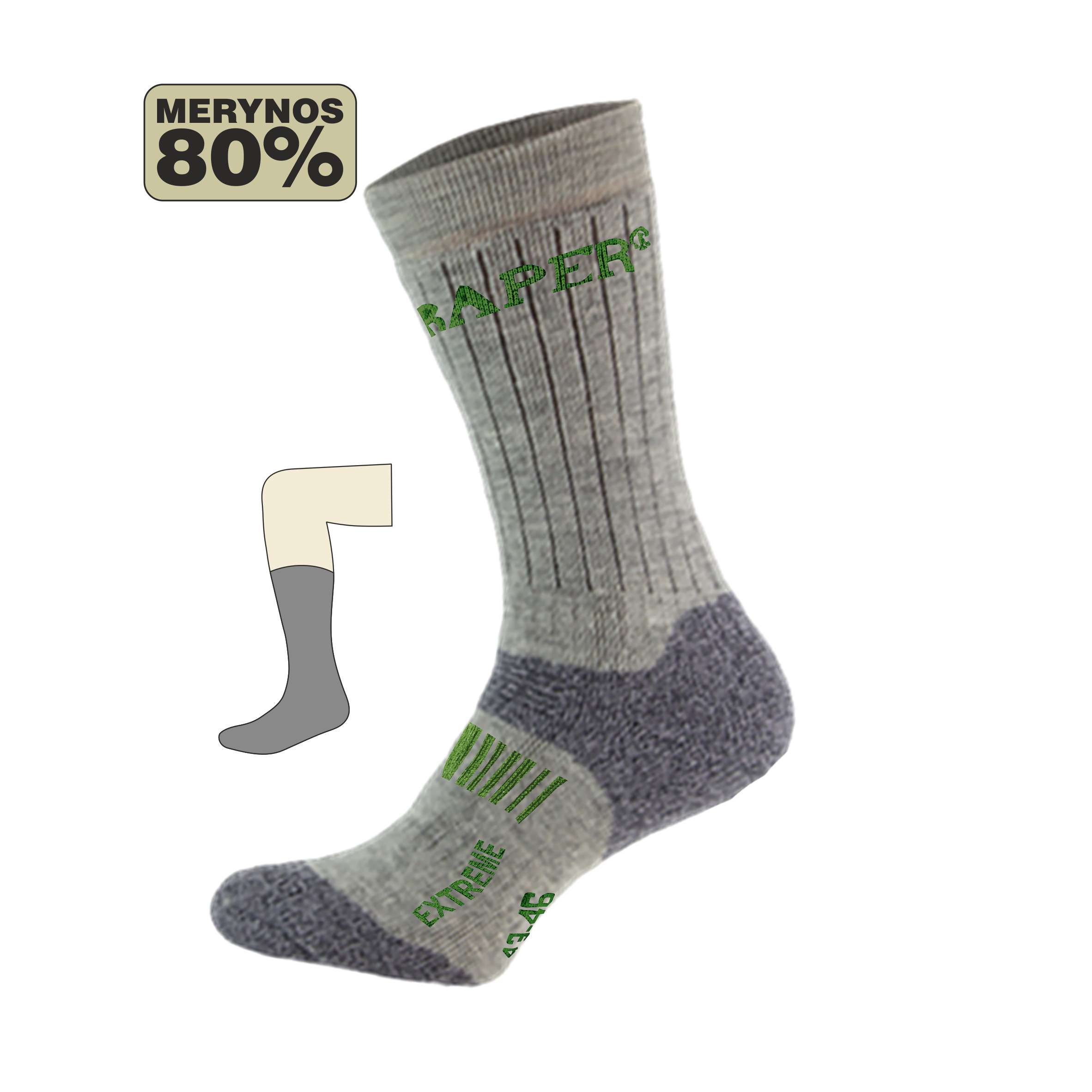 Merino Wool Tg. 43-46 Col. Grigio