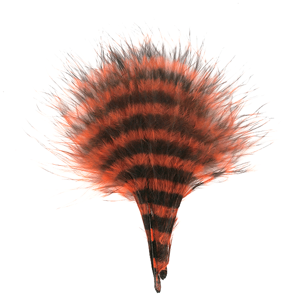 Barred Marabou - Burnt Orange/Barred Black 