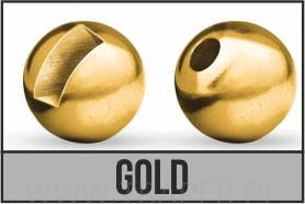 Tungsten Bead Slotted 4mm - Gold