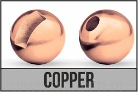 Tungsten Bead Slotted 4mm - Copper